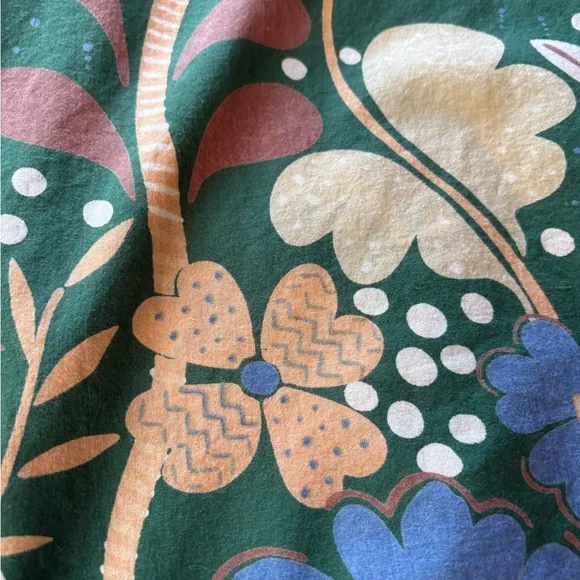 Floral Green and Blue Blouse - Picture 3 of 9